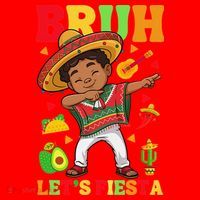 Bruh Lets Fiestas Dabbing Mexican Poncho Cinco De Mayo Gift Santa Hat thumb 1