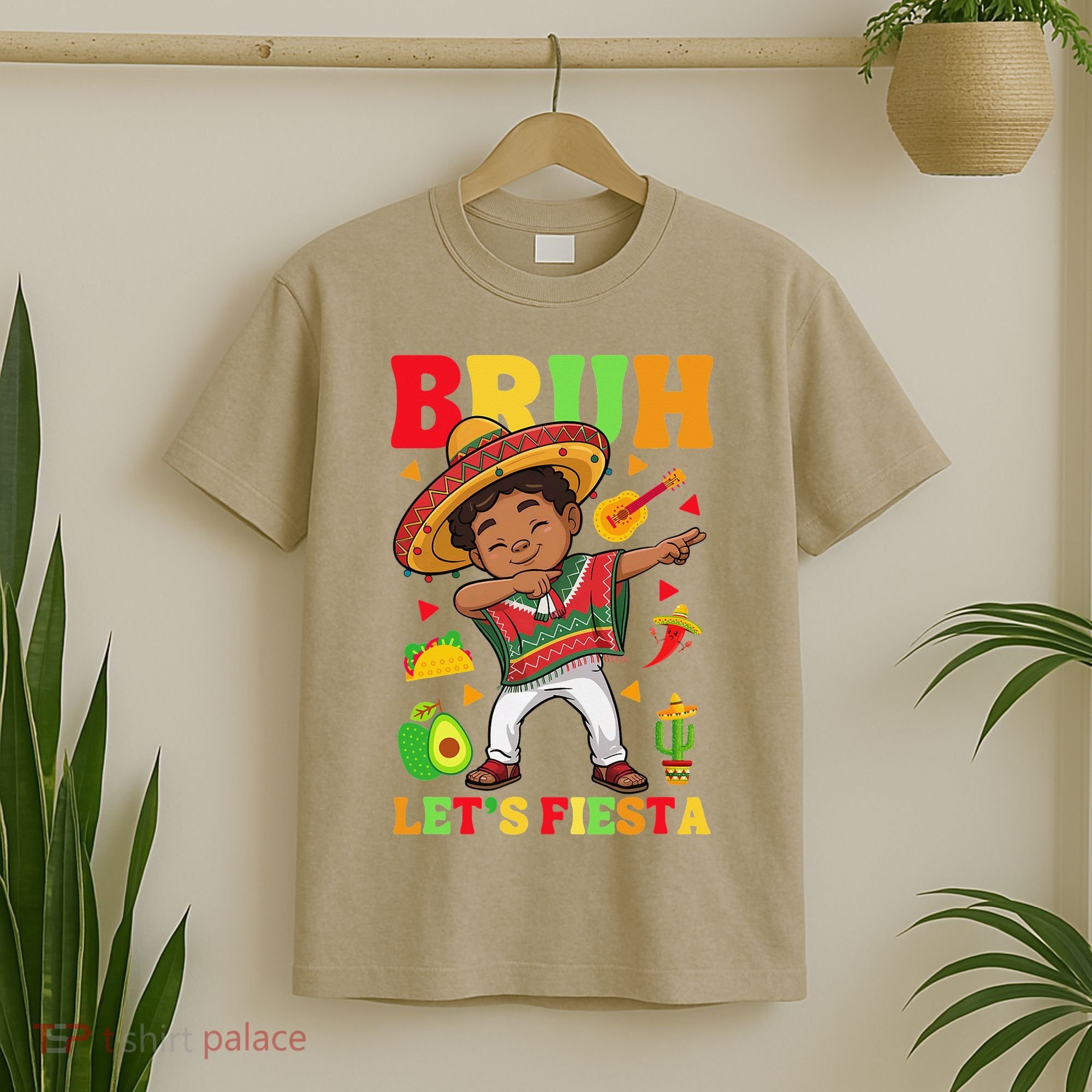 Bruh Lets Fiestas Dabbing Mexican Poncho Cinco De Mayo Gift T-Shirt
