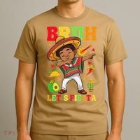 Bruh Lets Fiestas Dabbing Mexican Poncho Cinco De Mayo Gift T-Shirt thumb 3