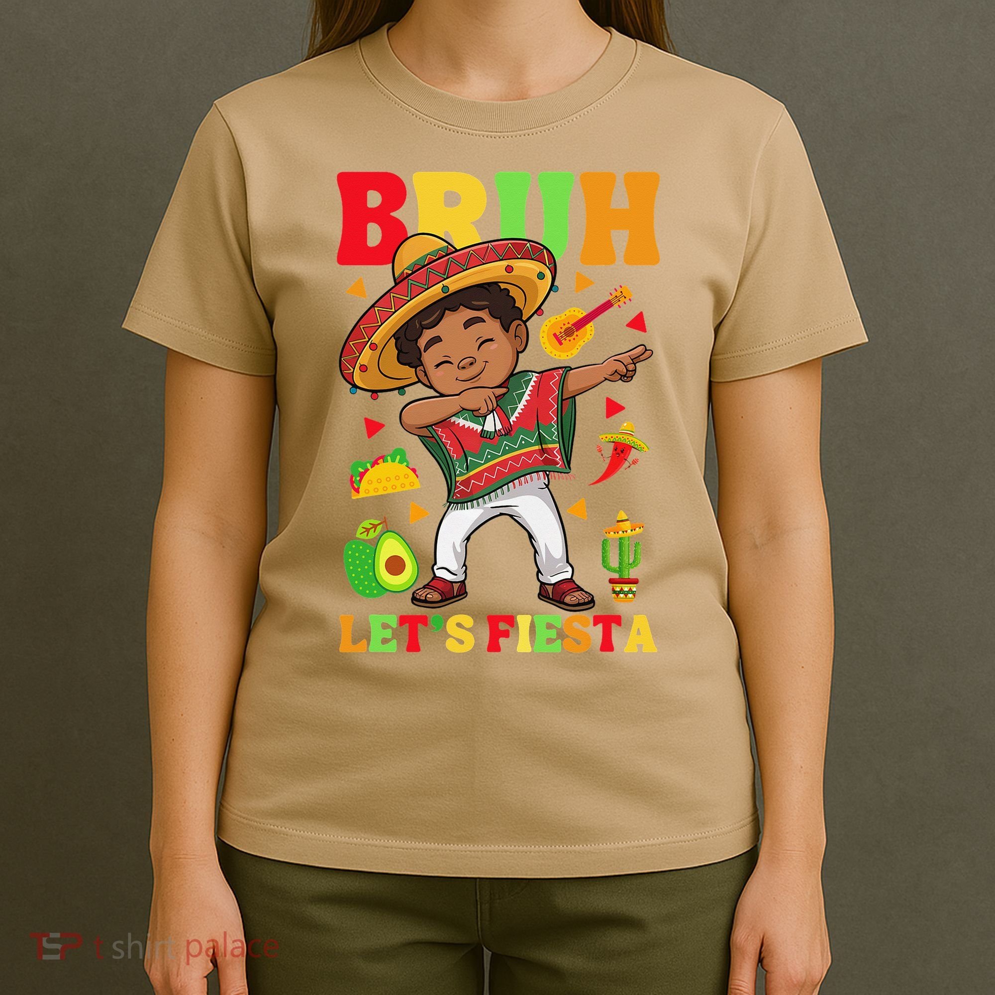 Bruh Lets Fiestas Dabbing Mexican Poncho Cinco De Mayo Gift T-Shirt