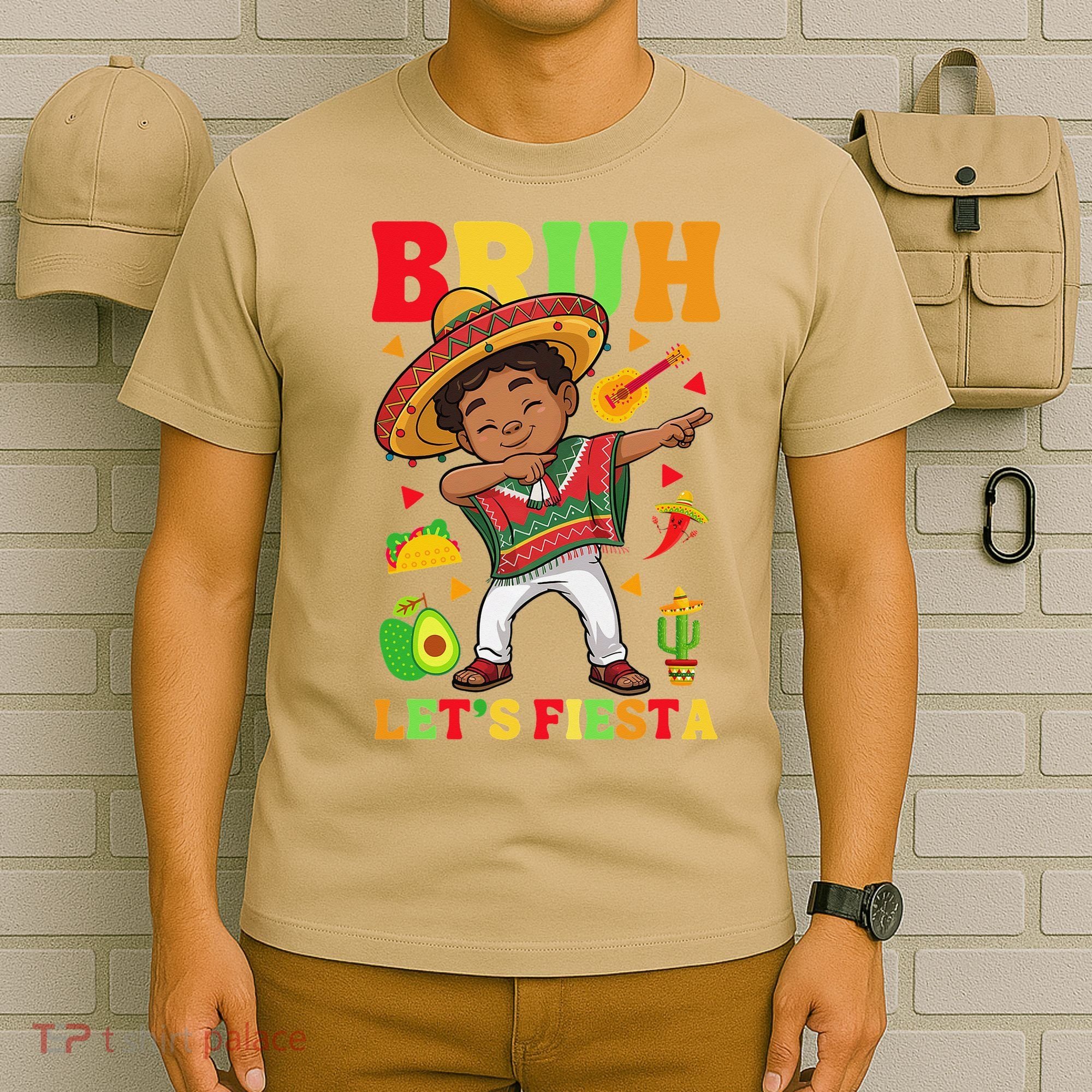 Bruh Lets Fiestas Dabbing Mexican Poncho Cinco De Mayo Gift T-Shirt