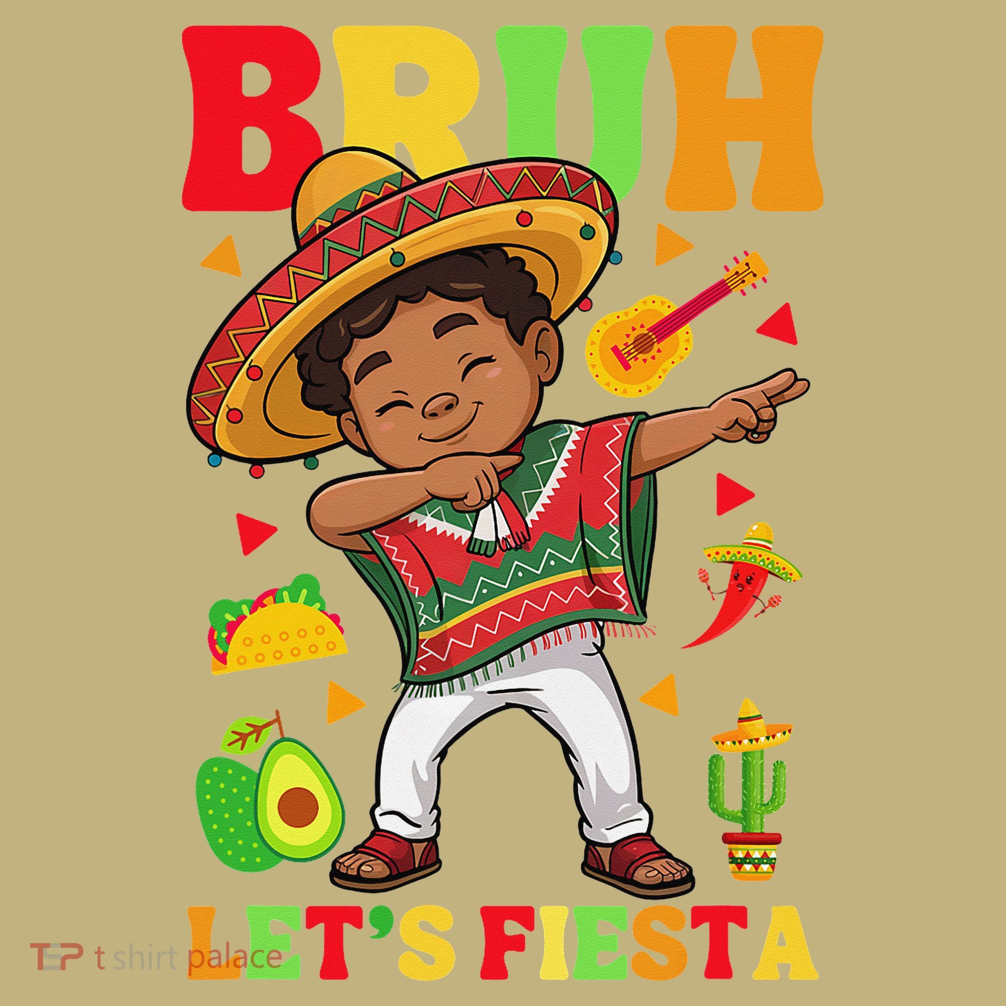 Bruh Lets Fiestas Dabbing Mexican Poncho Cinco De Mayo Gift T-Shirt