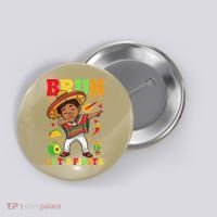 Bruh Lets Fiestas Dabbing Mexican Poncho Cinco De Mayo Gift Button thumb 0