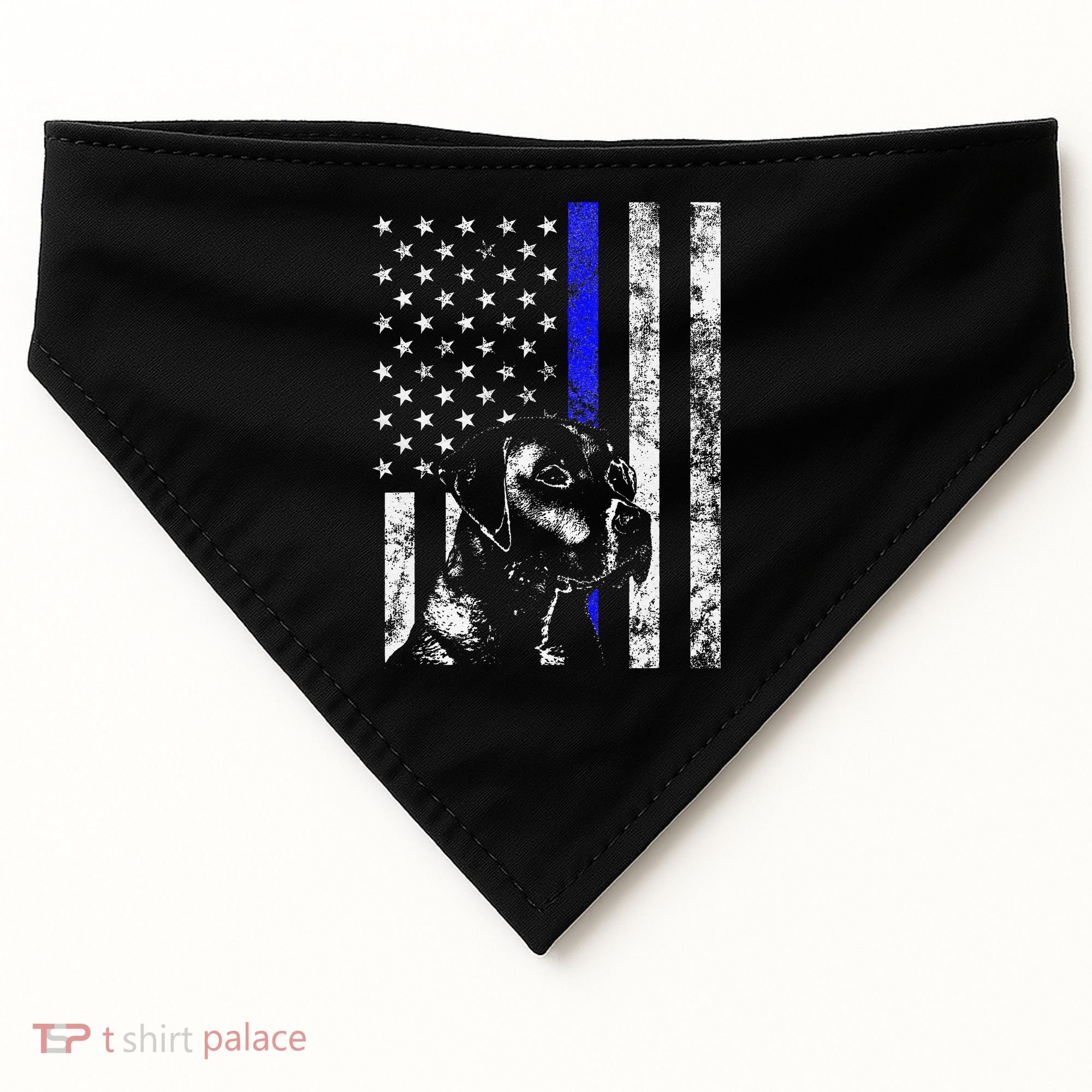 Blue Line Flag K9 Labrador Retriever Police Dog USA-Made Doggie Bandana