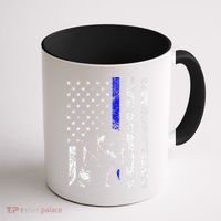Blue Line Flag K9 Labrador Retriever Police Dog Coffee Mug thumb 1