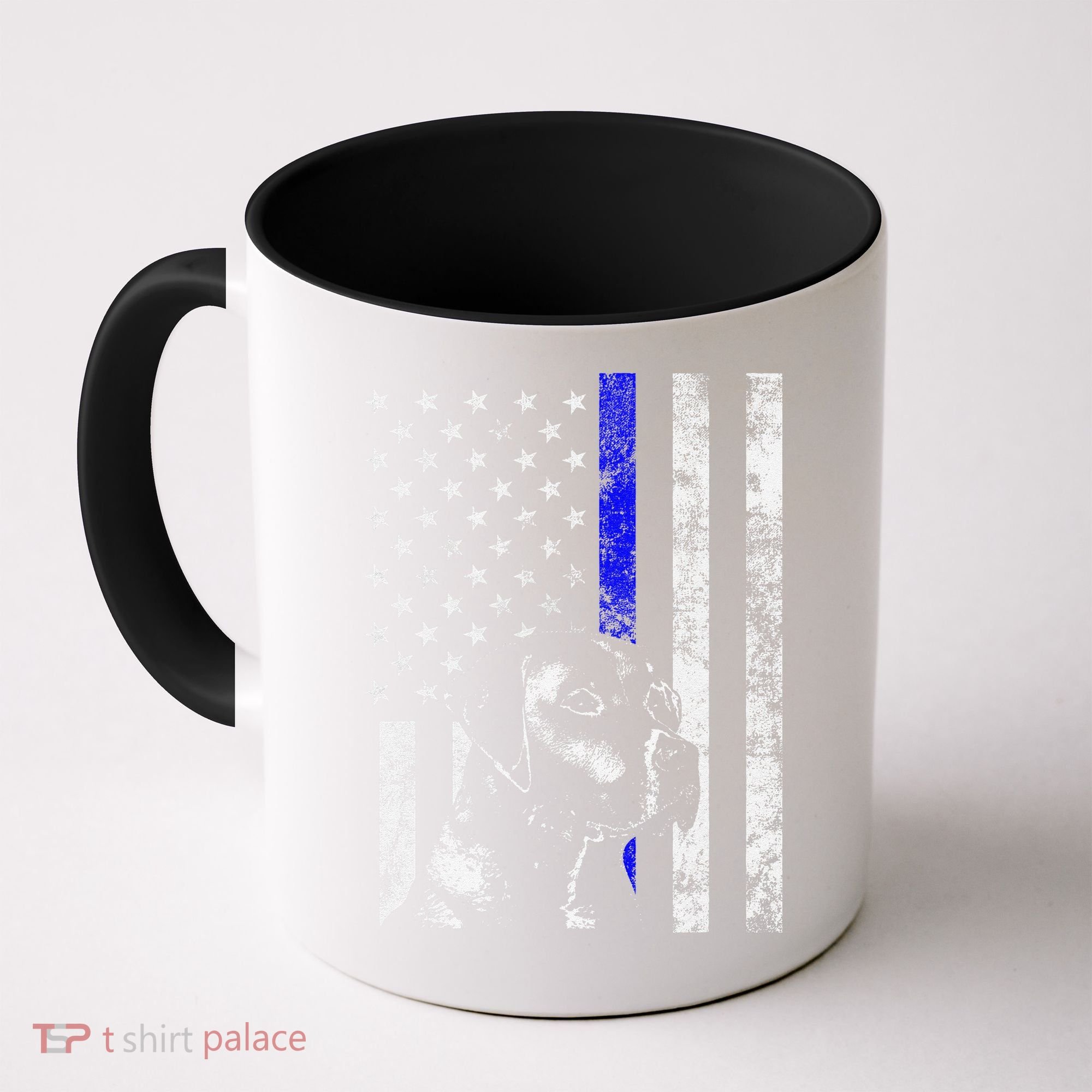 Blue Line Flag K9 Labrador Retriever Police Dog Coffee Mug