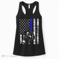 Blue Line Flag K9 Labrador Retriever Police Dog Women's Tank Top thumb 0