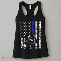Blue Line Flag K9 Labrador Retriever Police Dog Women's Tank Top thumb 3