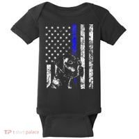 Blue Line Flag K9 Labrador Retriever Police Dog Baby Bodysuit thumb 0