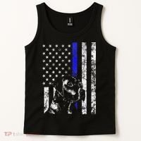 Blue Line Flag K9 Labrador Retriever Police Dog Tank Top thumb 2