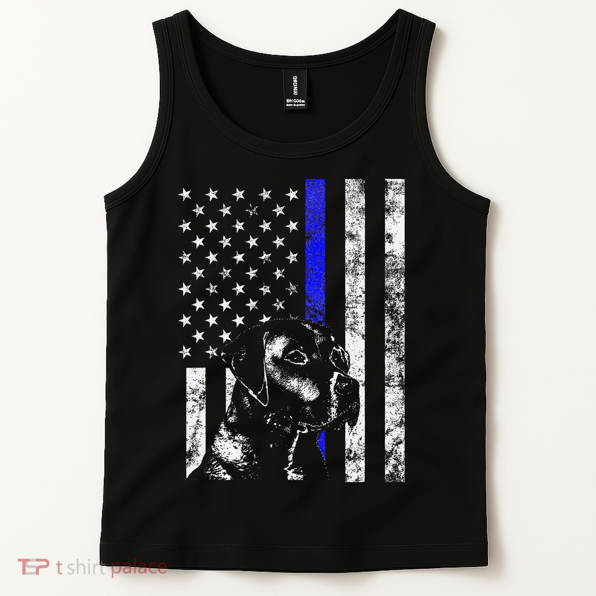 Blue Line Flag K9 Labrador Retriever Police Dog Tank Top