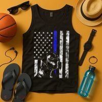 Blue Line Flag K9 Labrador Retriever Police Dog Tank Top thumb 4