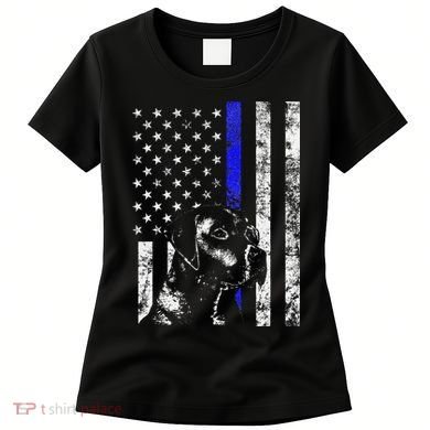Blue Line Flag K9 Labrador Retriever Police Dog Women's T-Shirt