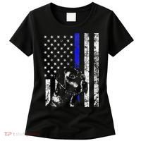 Blue Line Flag K9 Labrador Retriever Police Dog Women's T-Shirt thumb 0