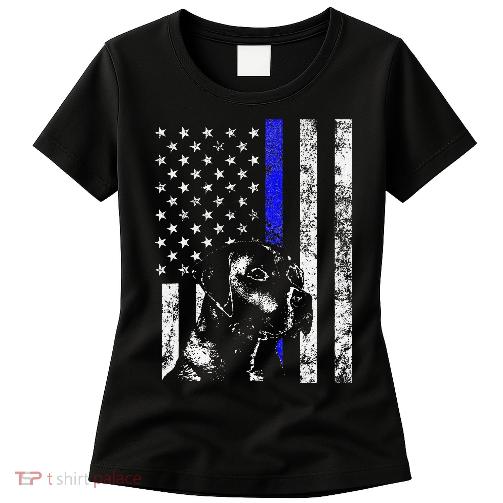 Blue Line Flag K9 Labrador Retriever Police Dog Women's T-Shirt