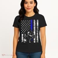Blue Line Flag K9 Labrador Retriever Police Dog Women's T-Shirt thumb 4