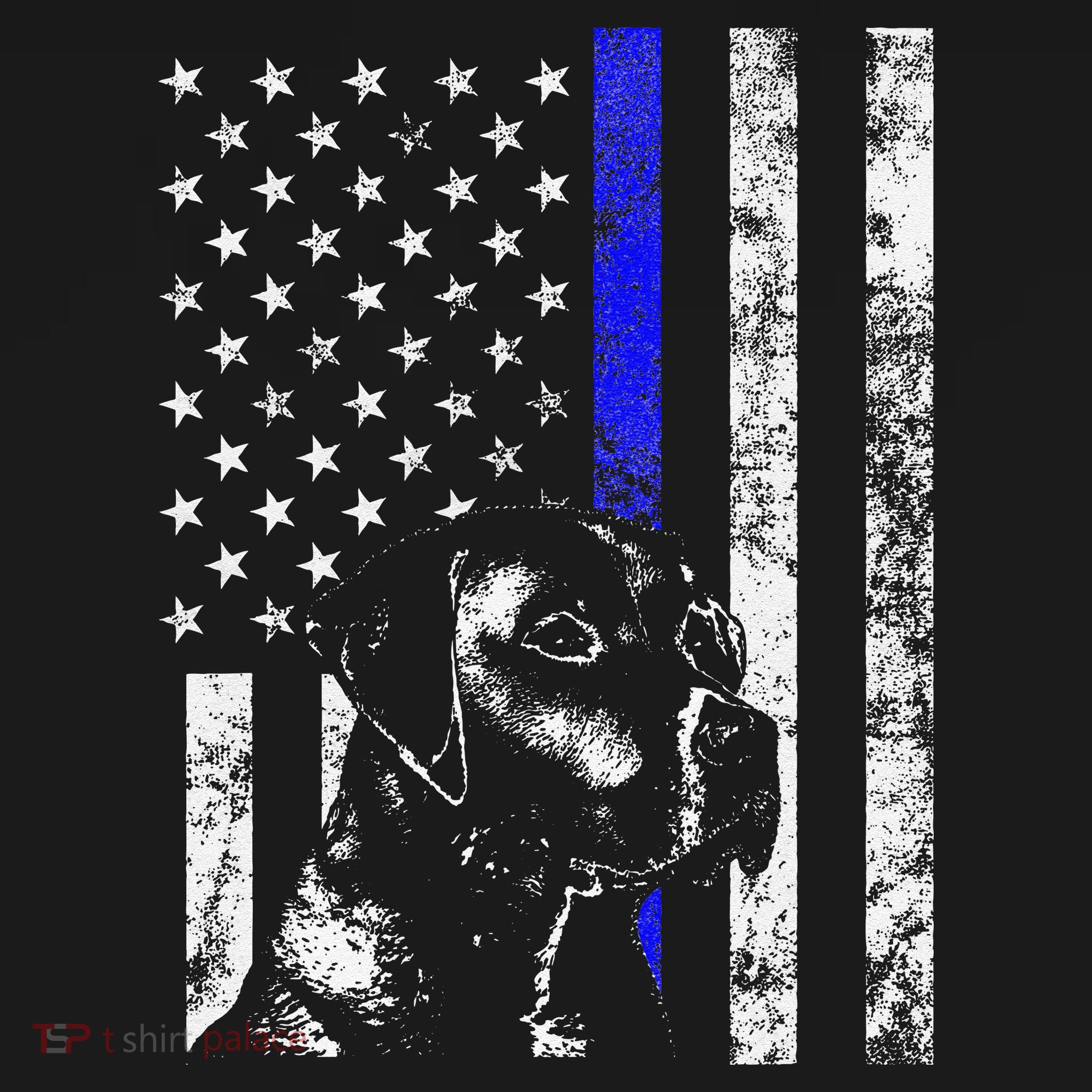 Blue Line Flag K9 Labrador Retriever Police Dog Women's T-Shirt