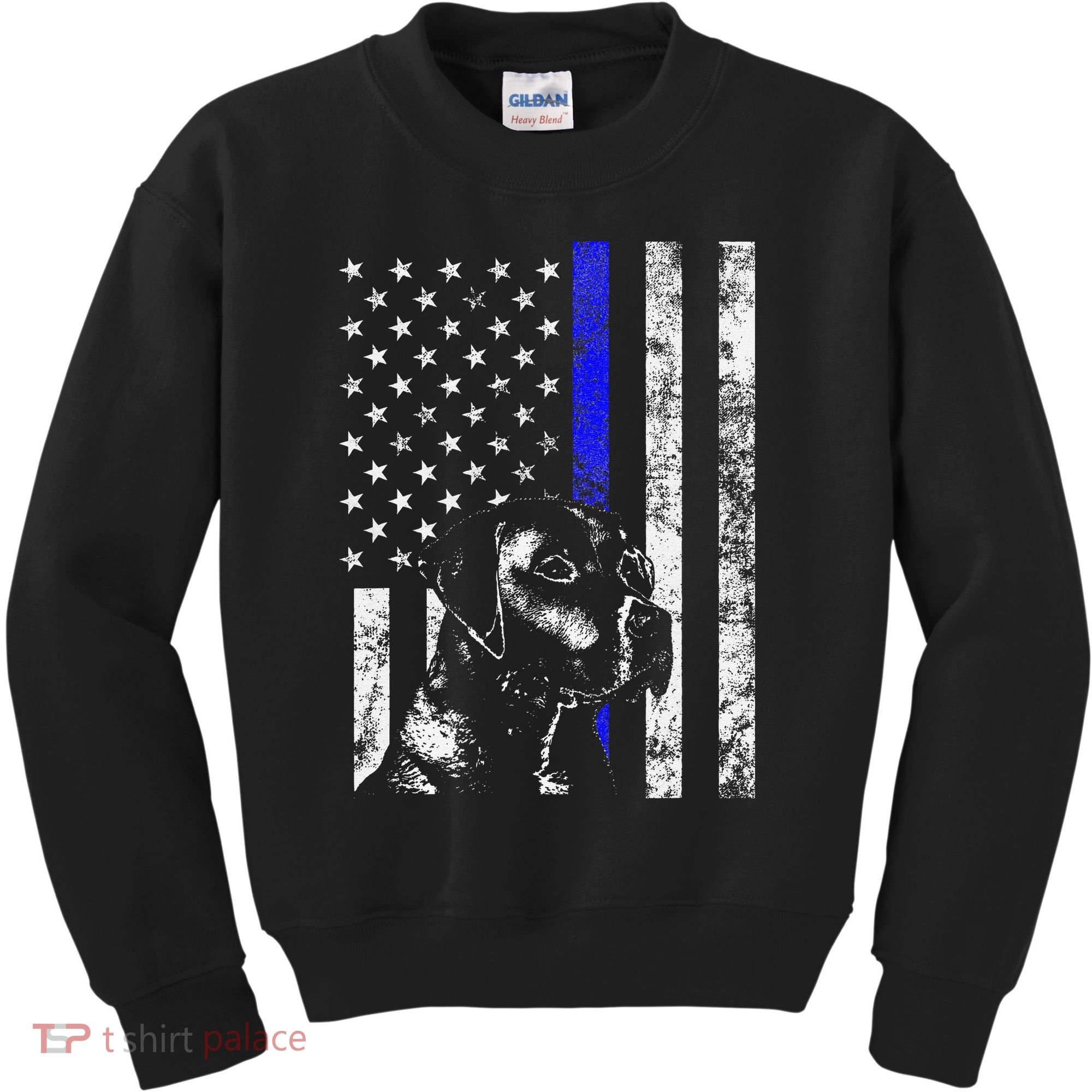 Blue Line Flag K9 Labrador Retriever Police Dog Kids Sweatshirt
