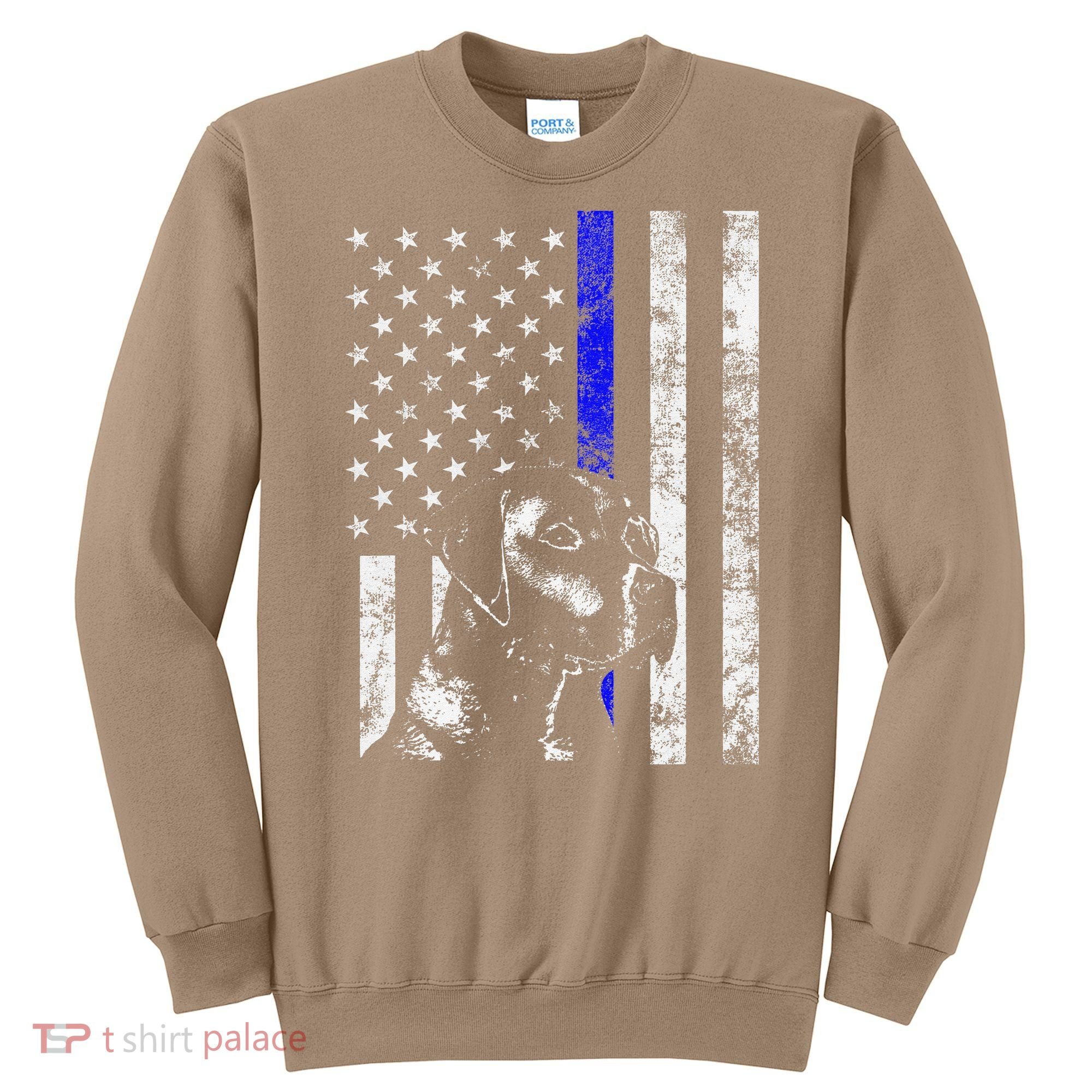 Blue Line Flag K9 Labrador Retriever Police Dog Sweatshirt