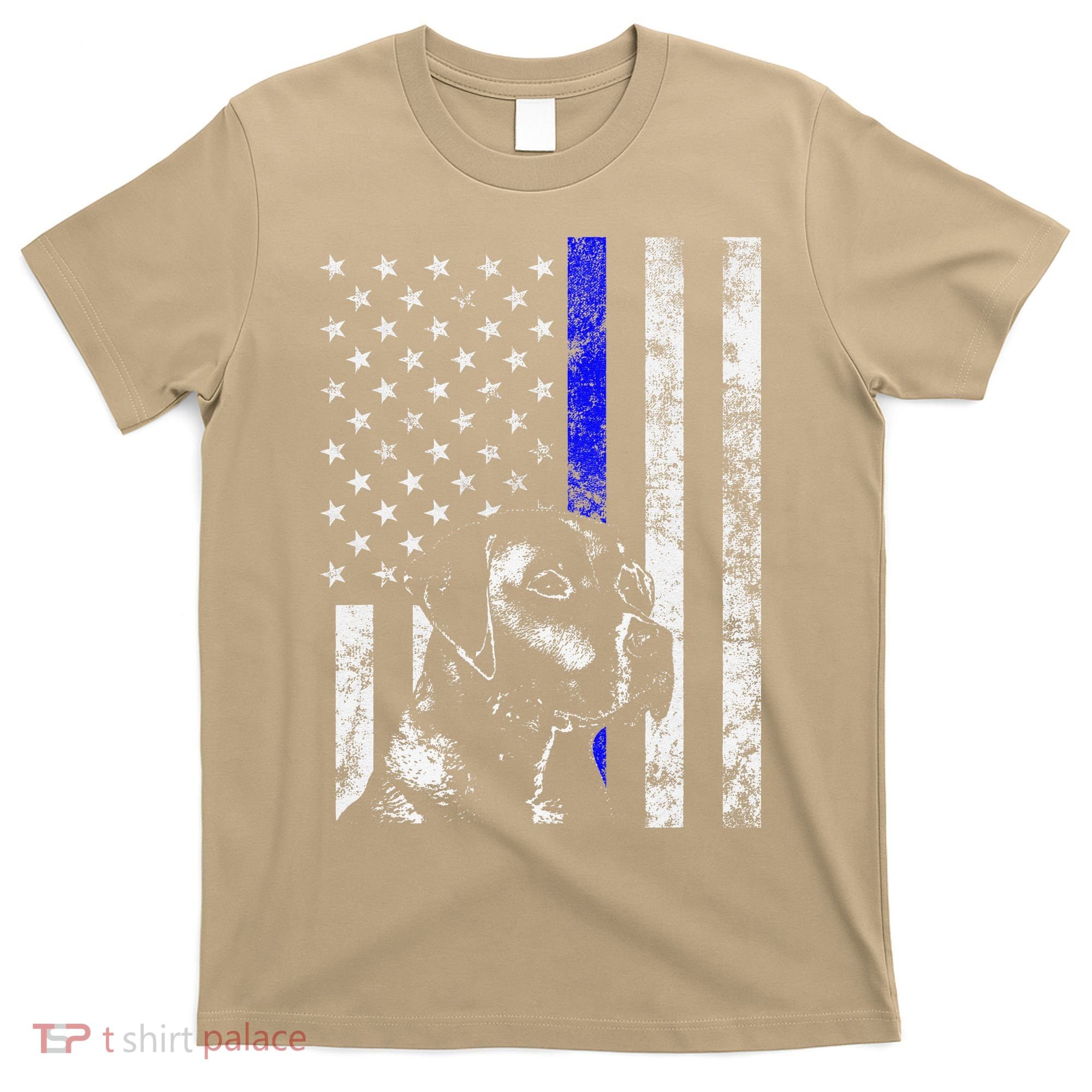 Blue Line Flag K9 Labrador Retriever Police Dog T-Shirt