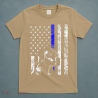 Blue Line Flag K9 Labrador Retriever Police Dog T-Shirt thumb 5
