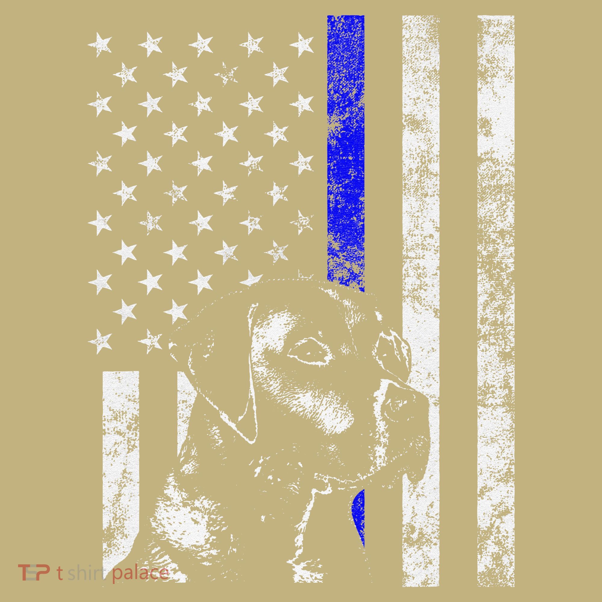 Blue Line Flag K9 Labrador Retriever Police Dog T-Shirt