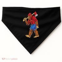 Bigfoot Lumberjack Funny Woodworking Sasquatch Lover USA-Made Doggie Bandana thumb 0