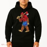 Bigfoot Lumberjack Funny Woodworking Sasquatch Lover Hoodie thumb 2