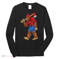 Bigfoot Lumberjack Funny Woodworking Sasquatch Lover Long Sleeve Shirt thumb 0