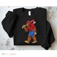 Bigfoot Lumberjack Funny Woodworking Sasquatch Lover Sweatshirt thumb 2