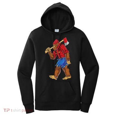 Bigfoot Lumberjack Funny Woodworking Sasquatch Lover Women's Hoodie