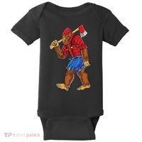Bigfoot Lumberjack Funny Woodworking Sasquatch Lover Baby Bodysuit thumb 0
