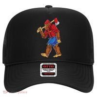 Bigfoot Lumberjack Funny Woodworking Sasquatch Lover Hat thumb 0