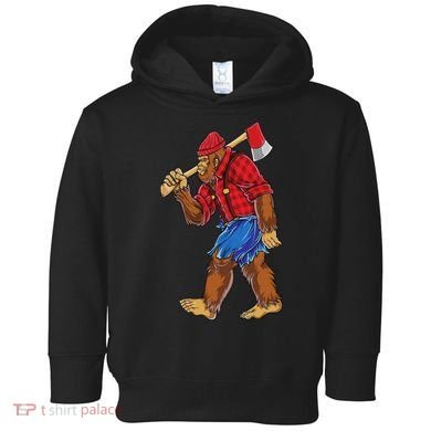 Bigfoot Lumberjack Funny Woodworking Sasquatch Lover Toddler Hoodie
