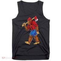 Bigfoot Lumberjack Funny Woodworking Sasquatch Lover Tank Top thumb 0