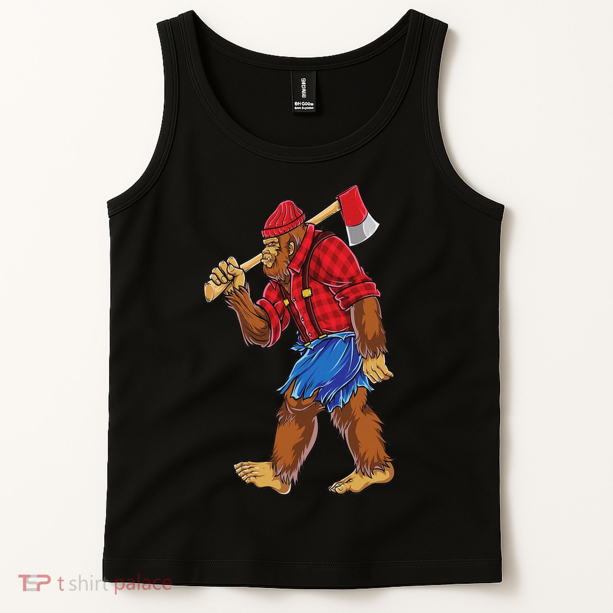 Bigfoot Lumberjack Funny Woodworking Sasquatch Lover Tank Top