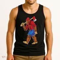 Bigfoot Lumberjack Funny Woodworking Sasquatch Lover Tank Top thumb 3