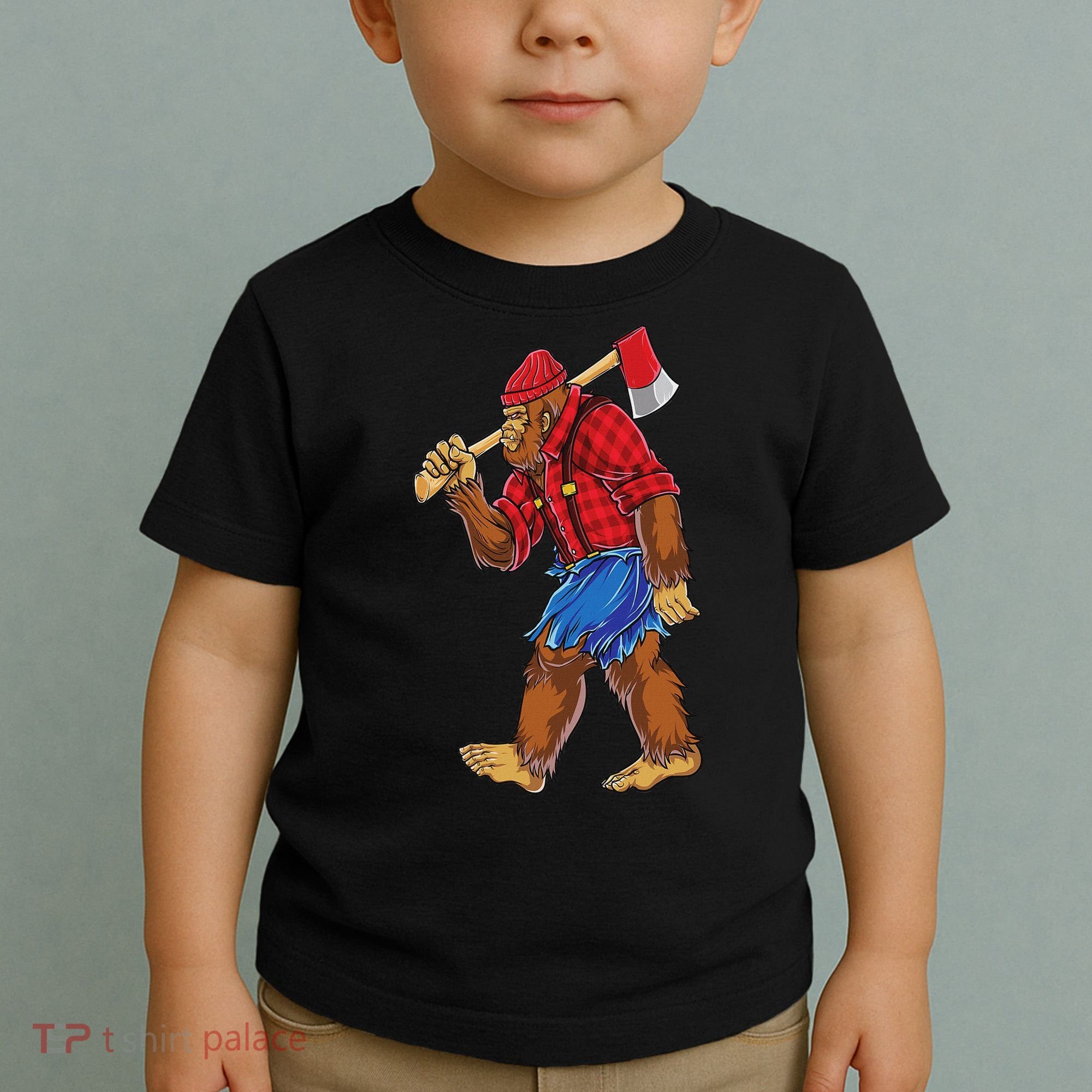 Bigfoot Lumberjack Funny Woodworking Sasquatch Lover Toddler T-Shirt