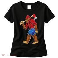 Bigfoot Lumberjack Funny Woodworking Sasquatch Lover Women's T-Shirt thumb 0