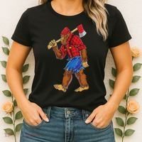Bigfoot Lumberjack Funny Woodworking Sasquatch Lover Women's T-Shirt thumb 2