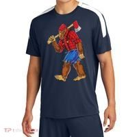Bigfoot Lumberjack Funny Woodworking Sasquatch Lover Sport-Tek Competitor United Soccer Jersey thumb 0