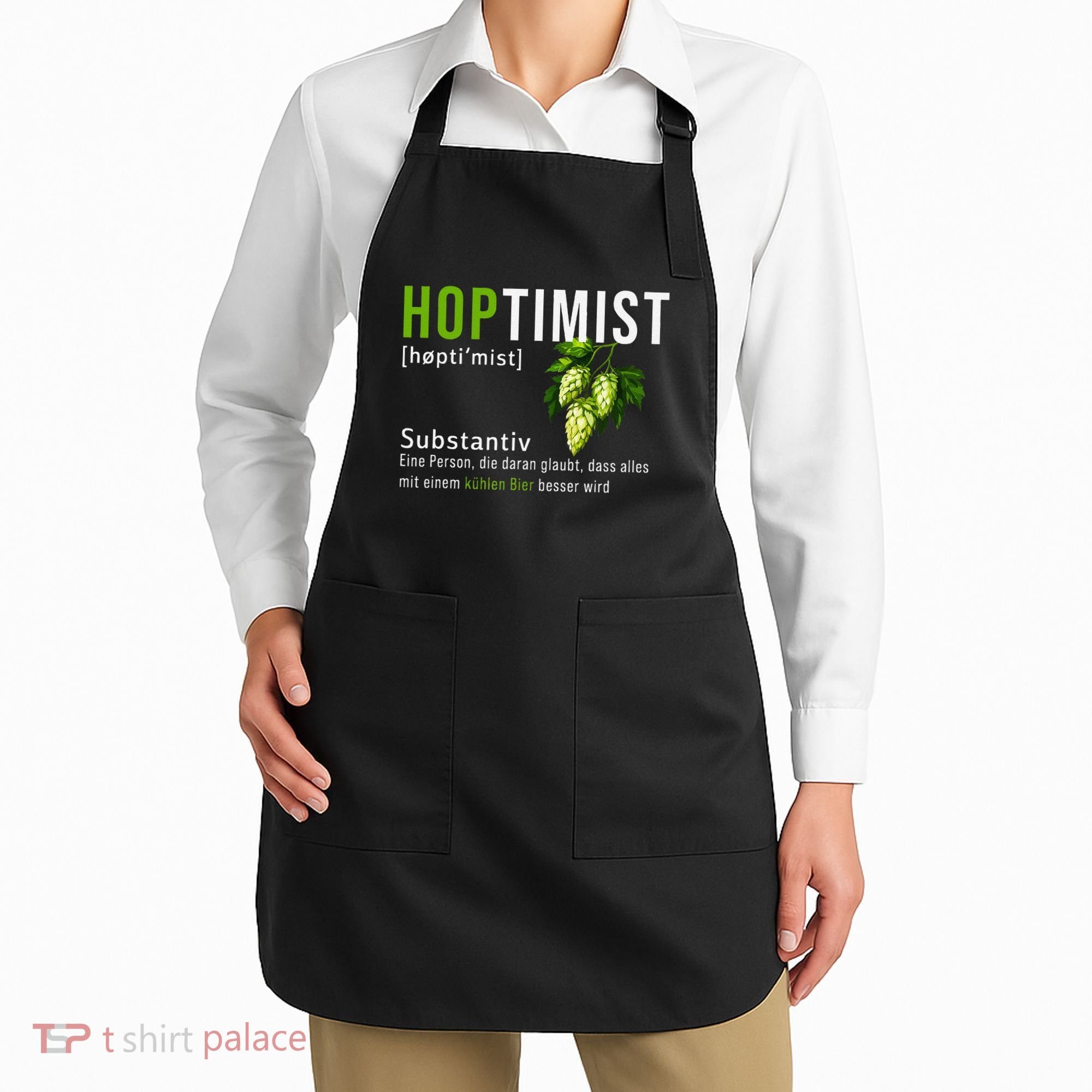 Beer Lovers Funny Hoptimist Hops Beer Party Apron