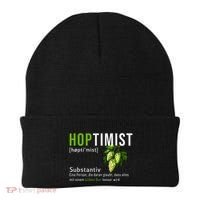 Beer Lovers Funny Hoptimist Hops Beer Party Beanie thumb 0