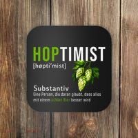 Beer Lovers Funny Hoptimist Hops Beer Party Coaster thumb 0