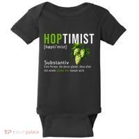 Beer Lovers Funny Hoptimist Hops Beer Party Baby Bodysuit thumb 0