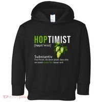 Beer Lovers Funny Hoptimist Hops Beer Party Toddler Hoodie thumb 0