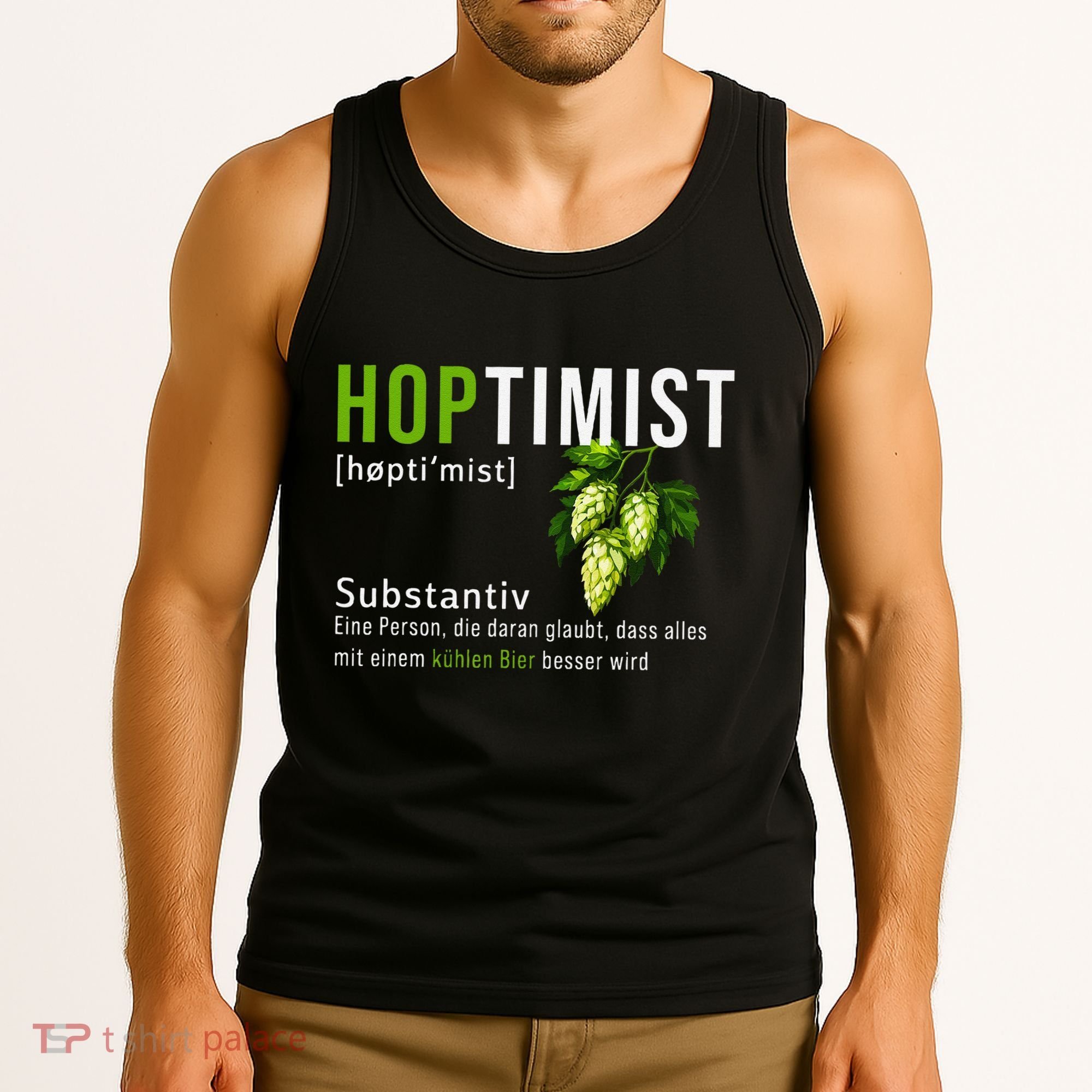Beer Lovers Funny Hoptimist Hops Beer Party Tank Top
