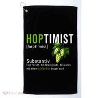Beer Lovers Funny Hoptimist Hops Beer Party Golf Towel thumb 0