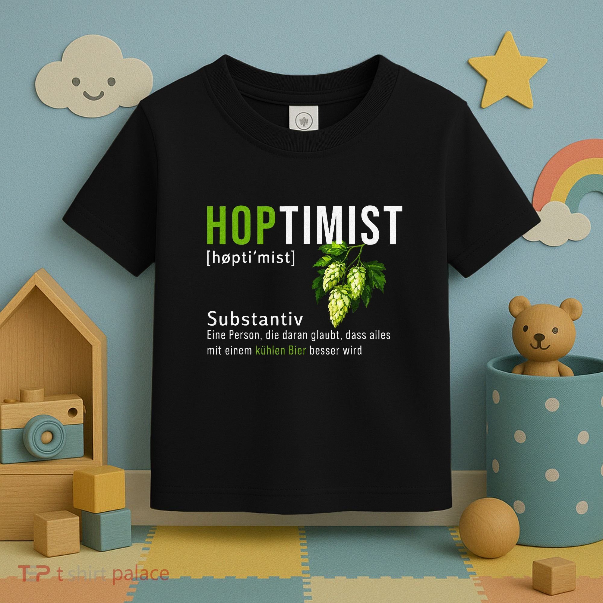 Beer Lovers Funny Hoptimist Hops Beer Party Toddler T-Shirt