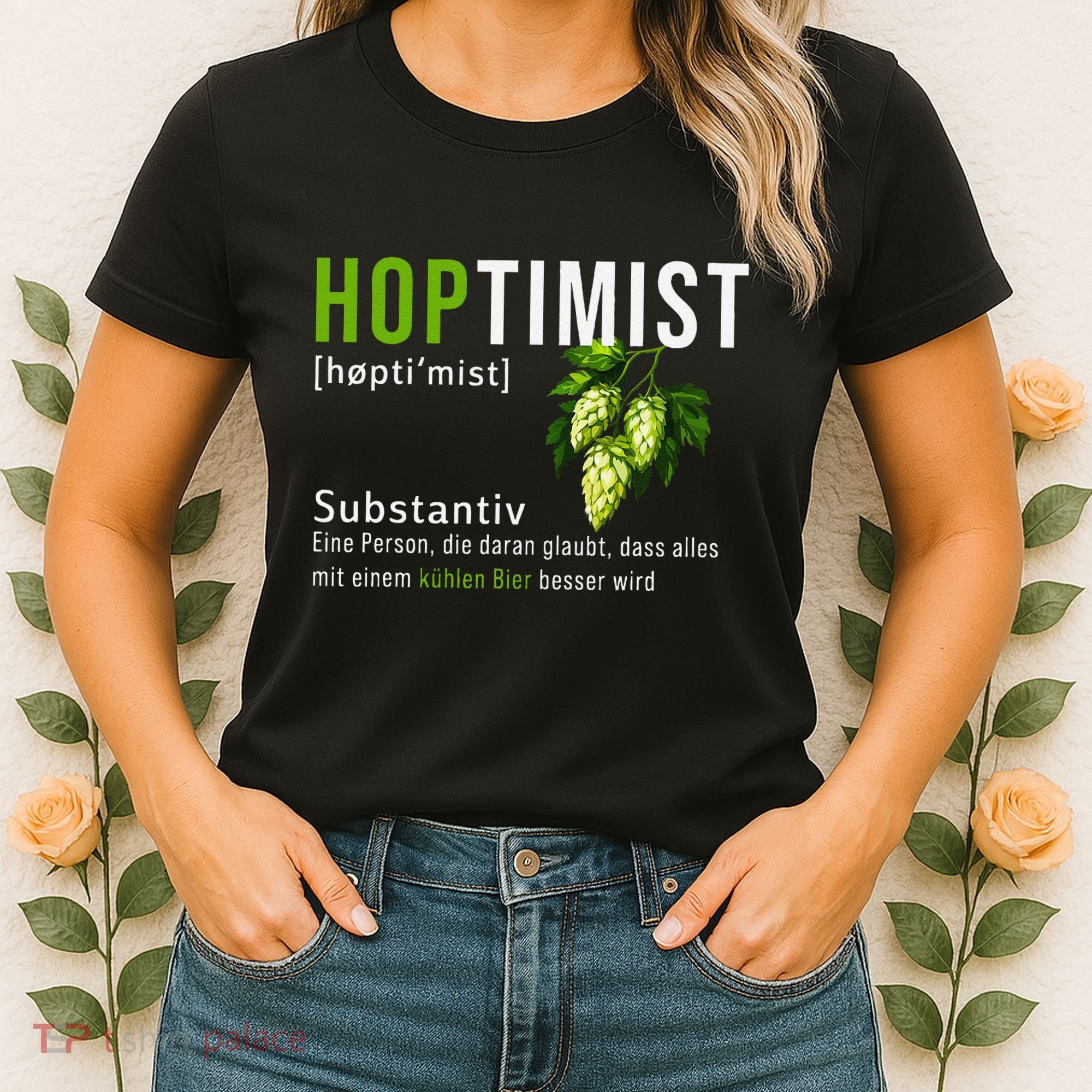 Beer Lovers Funny Hoptimist Hops Beer Party Women's T-Shirt